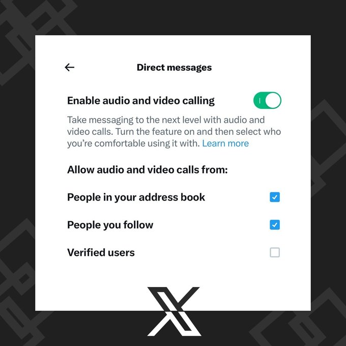 X Now Offers Audio and Video Calls - Blue Headline