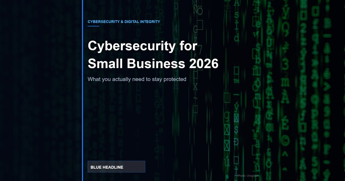 Cybersecurity for Small Business in 2026: What You Actually Need to Stay Protected