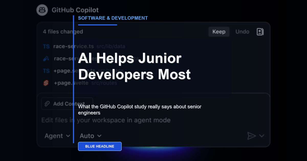 AI Helps Junior Developers Most: What the GitHub Copilot Study Really Means for Senior Engineers AI Helps Junior Developers Most: What the GitHub Copilot Study Really Means for Senior Engineers