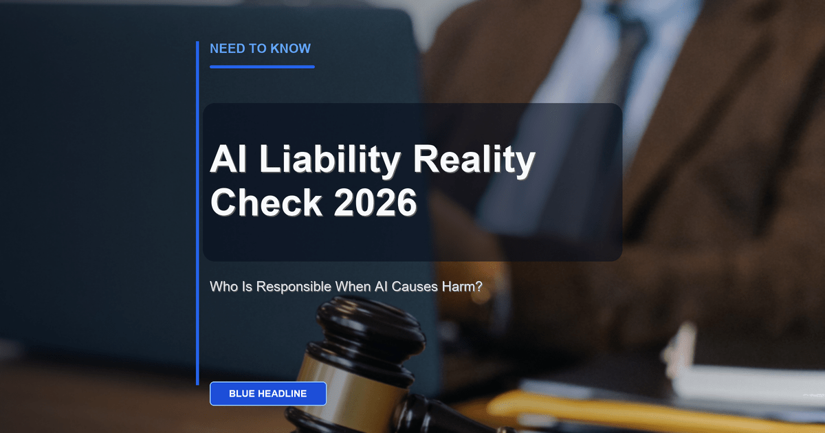 Who Is Legally Responsible When AI Causes Harm? The AI Liability Reality Check for 2026